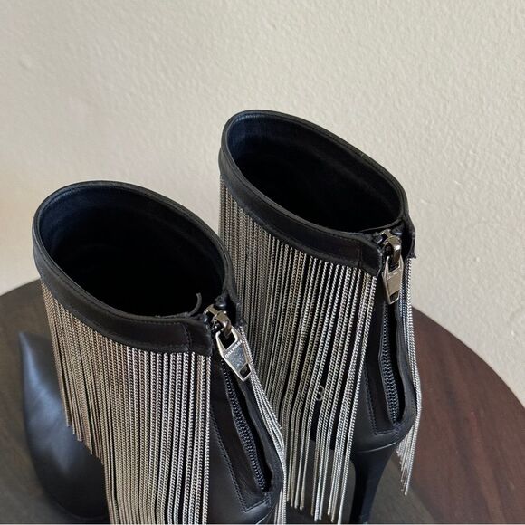 BALMAIN Mercy fringed leather ankle boots 37 - Picture 9 of 13